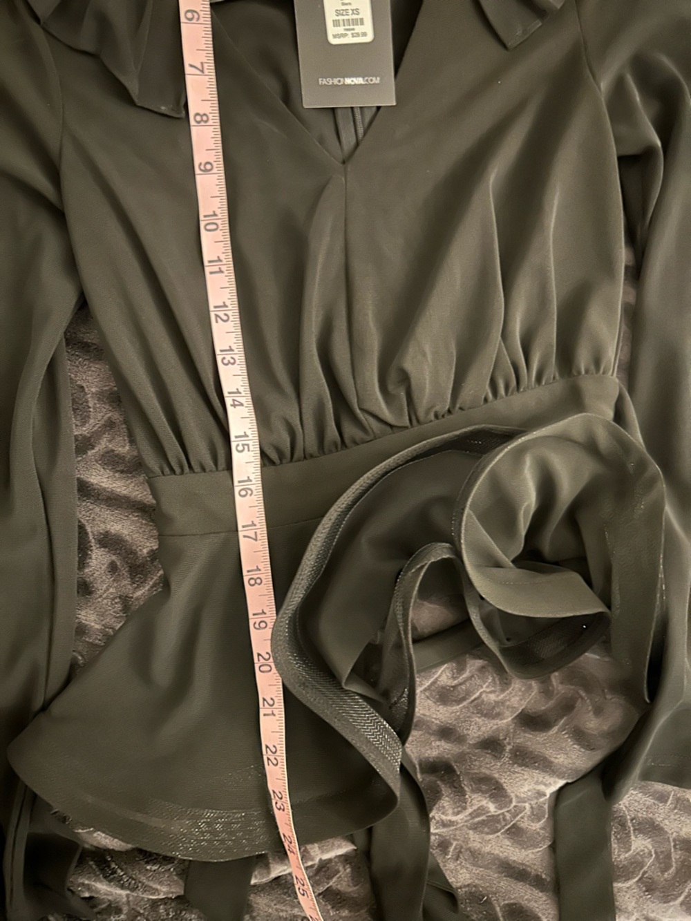Black Sheer Ruffle Blouse - Picture 5 of 9